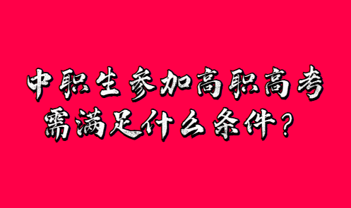中職生想?yún)⒓痈呗毟呖夹铦M足什么條件？(圖1)