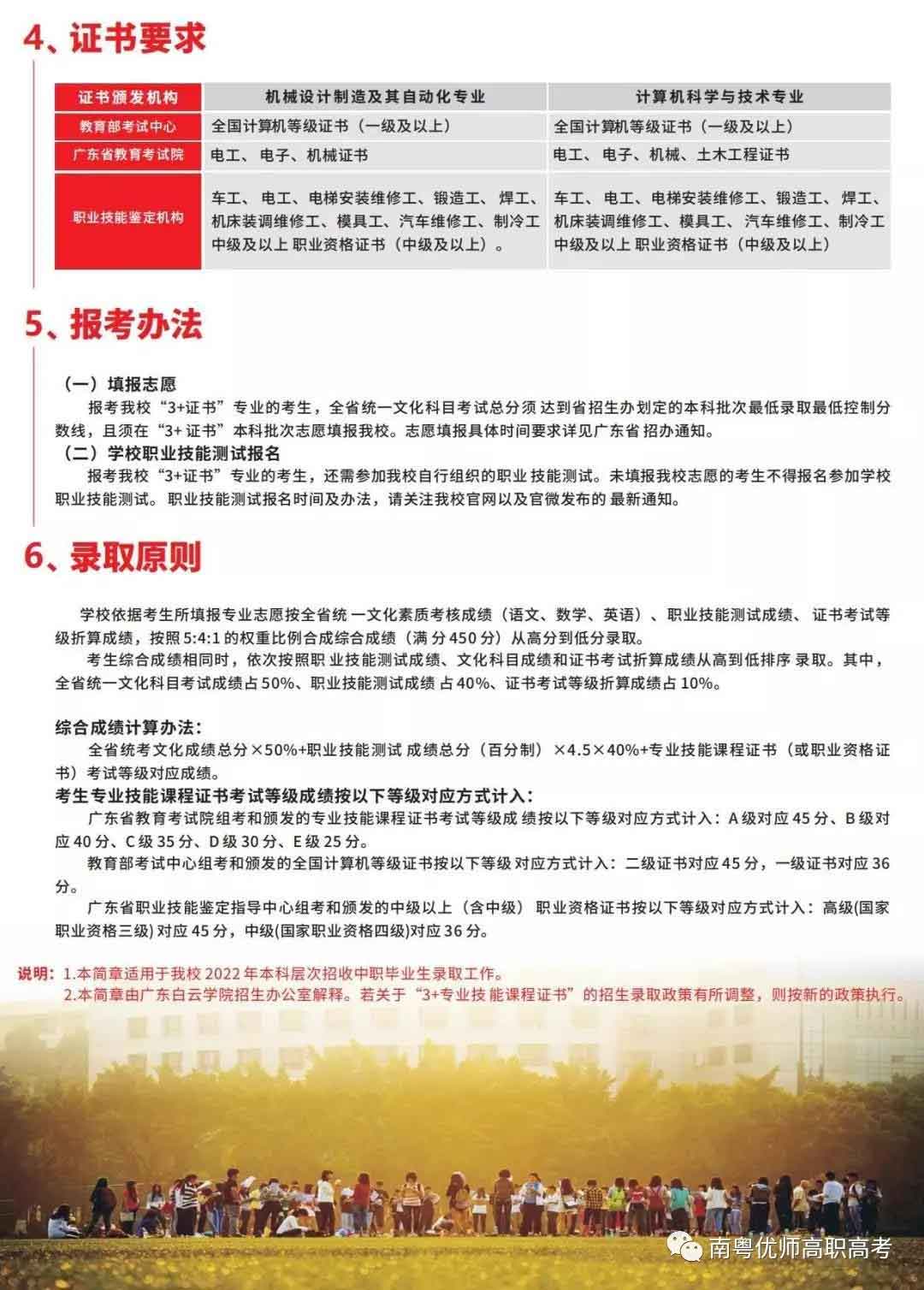 廣東白云學(xué)院2022年3+證書本科批次招生專業(yè)及計(jì)劃出爐(圖2)
